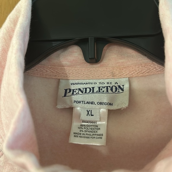 Pendleton Women’s Full Zip Cotton Sweatshirt Stretch Pink Size XL - Picture 3 of 9